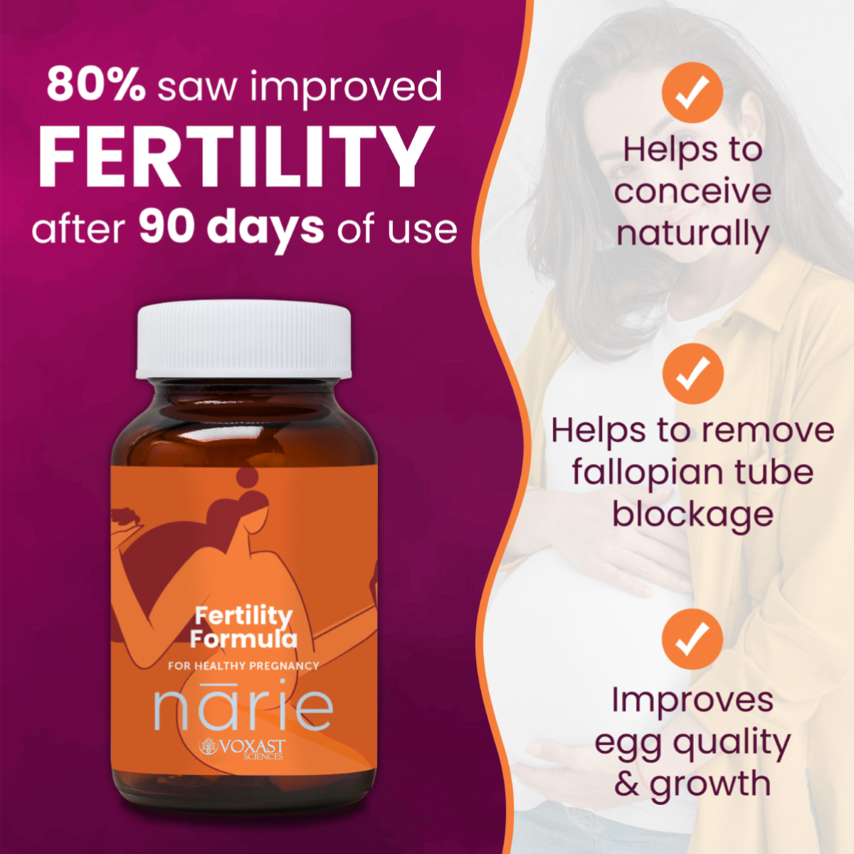 Ayurvedic Voxast Narie Fertility Formula Tablets to Conceive Naturally