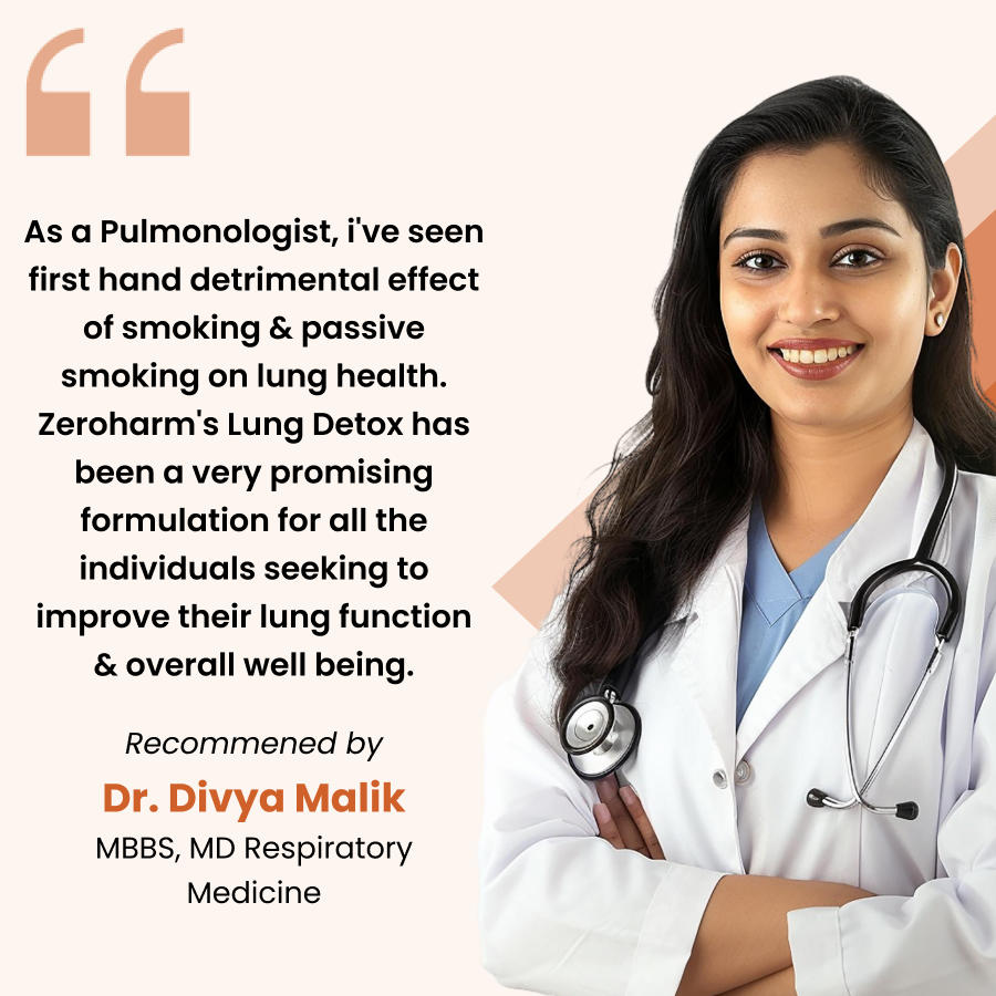 Dr Divya Malik Suggesting Zeroharm Holo Lung Detox Tablets