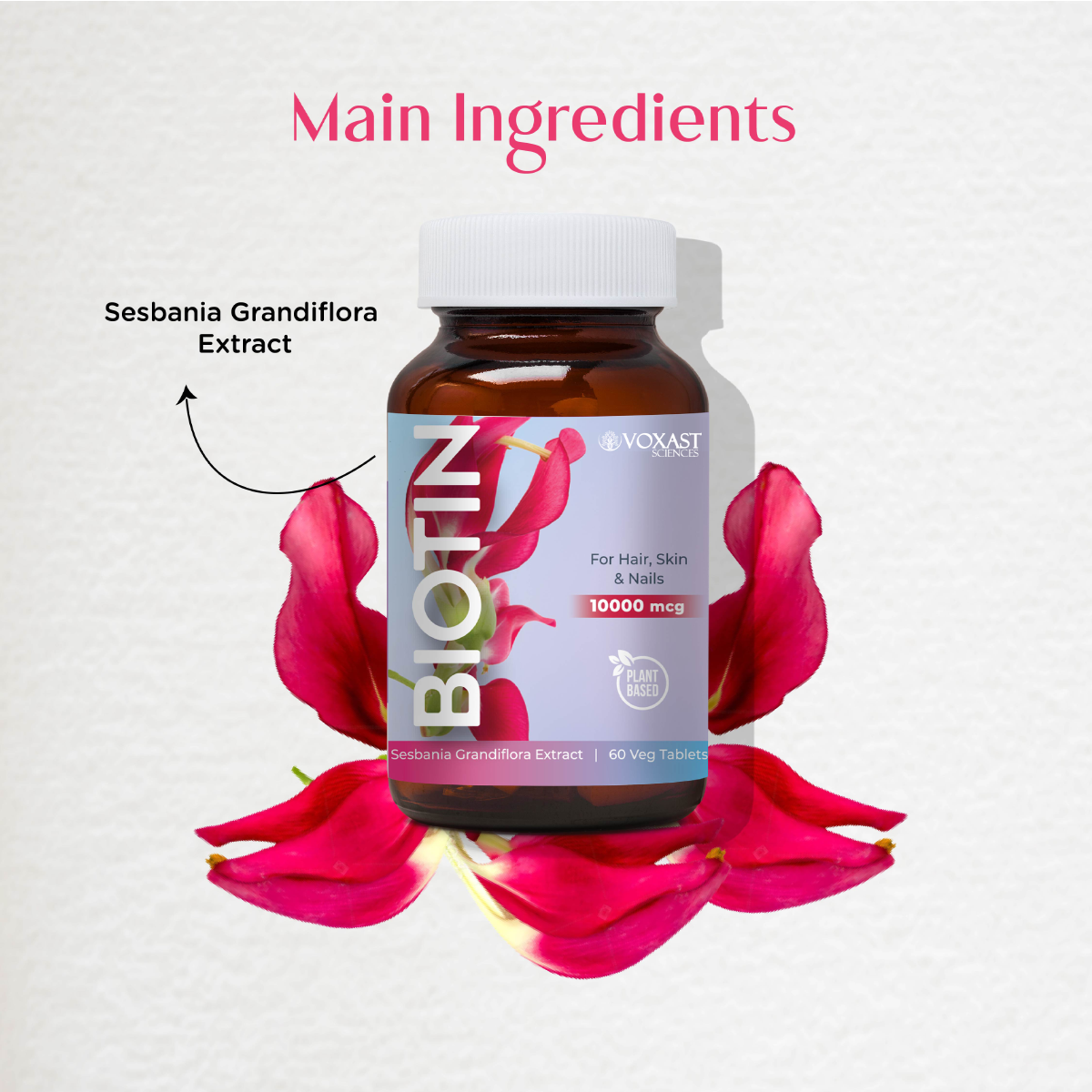 Biotin 10000 MCG Tablets For Hair, Skin & Nails
