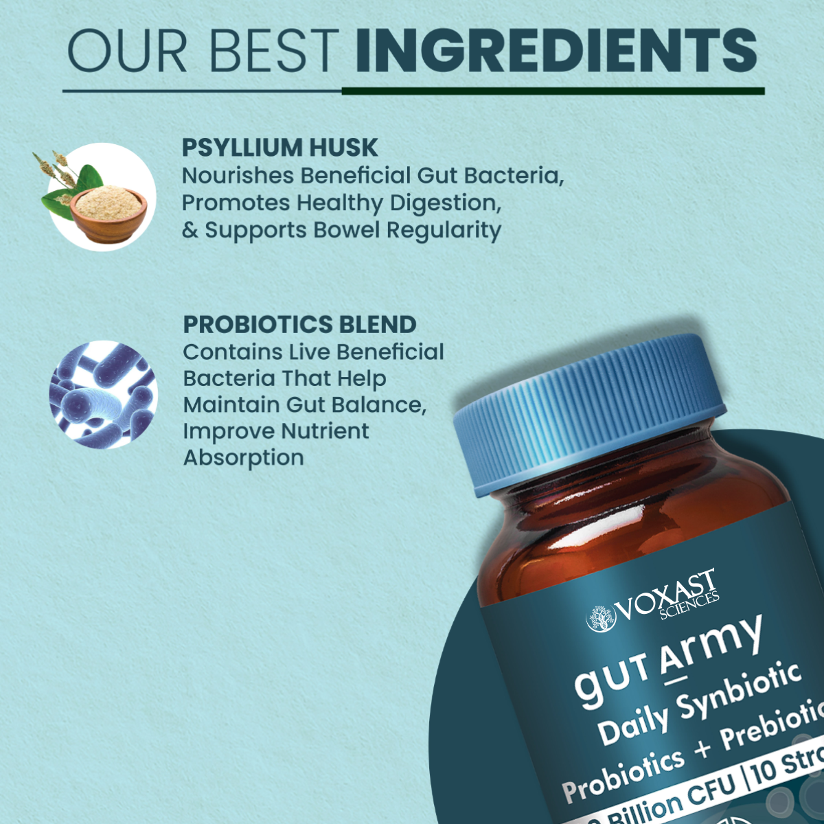 Gut Army Prebiotic & Probiotic Capsules